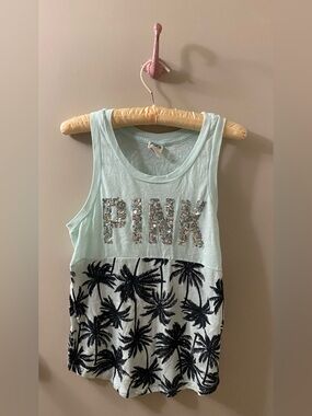 PINK Victoria’s Secret Palm Sequin Tank
